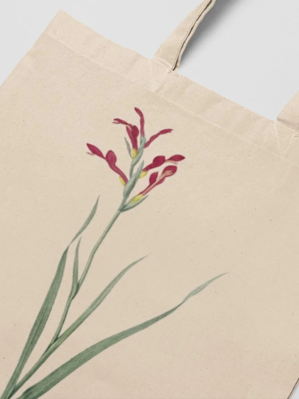 Yellow Sweet-Pea Orchid Vintage Floral Print Graphic Canvas Tote Bag